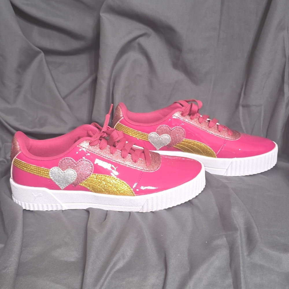 PUMA Vibrant Pink Sneakers with White Soles - Picture 2 of 4